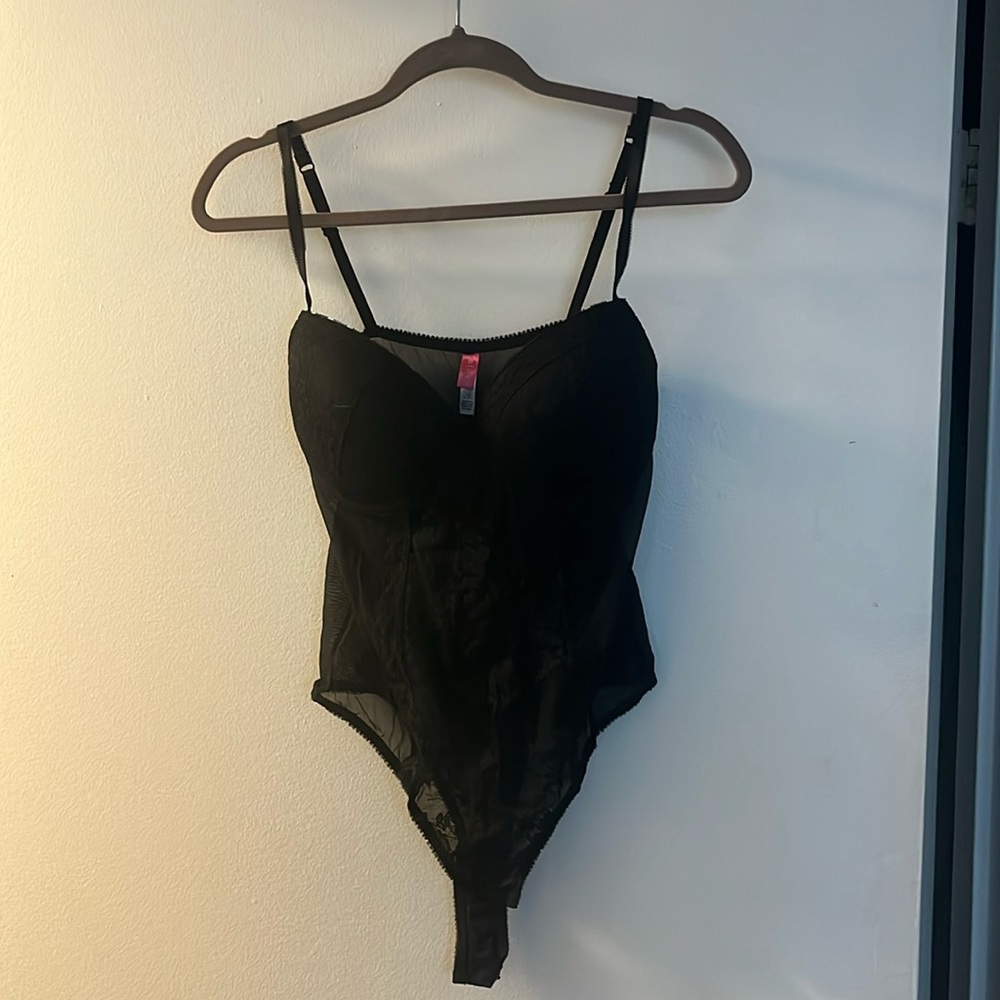 Blush black lace bodysuit lingerie size Large